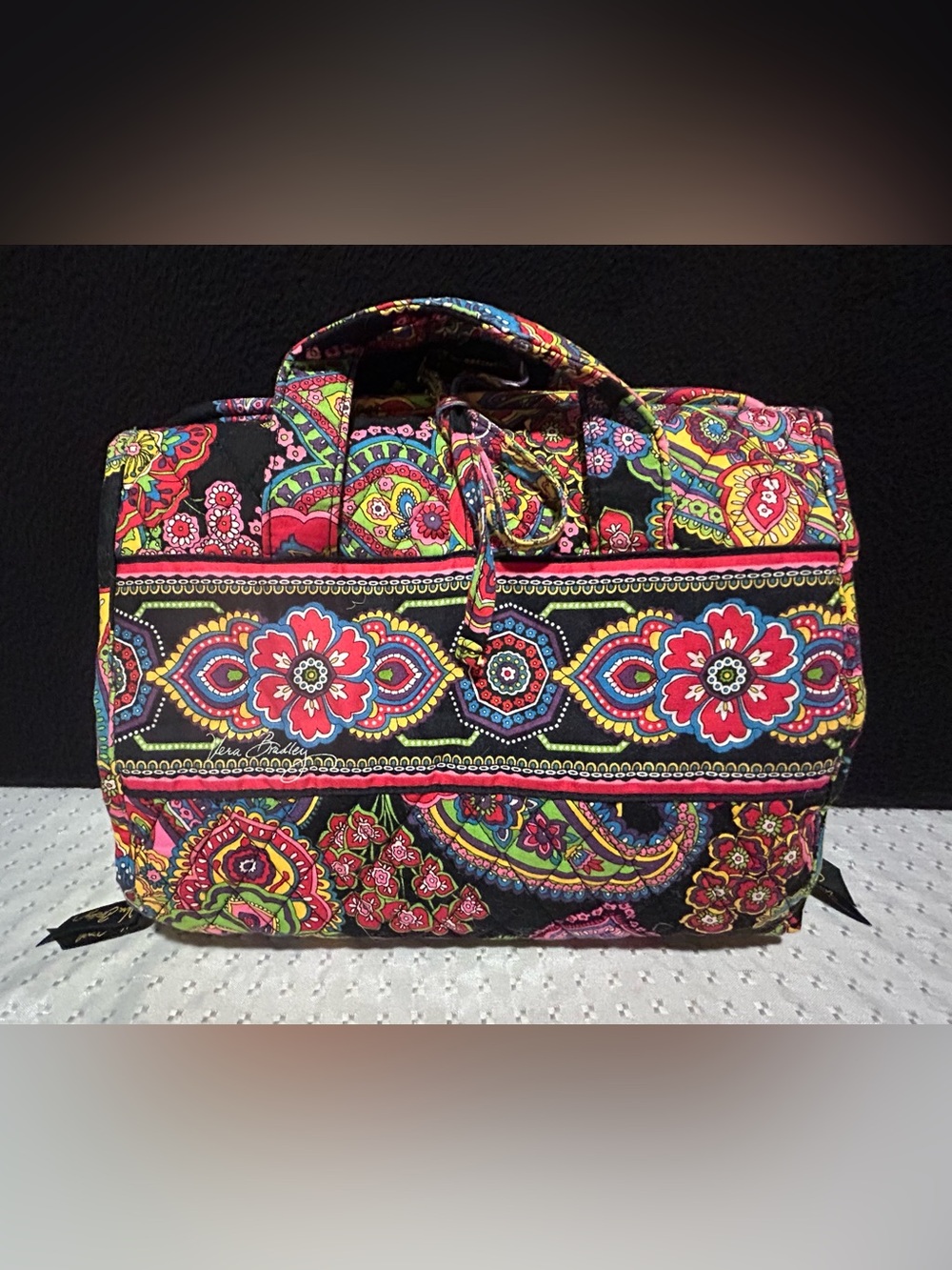 Vera Bradley Quilted Fabric Hanging Toiletry Bag Travel Cosmetic Organizer NWOT